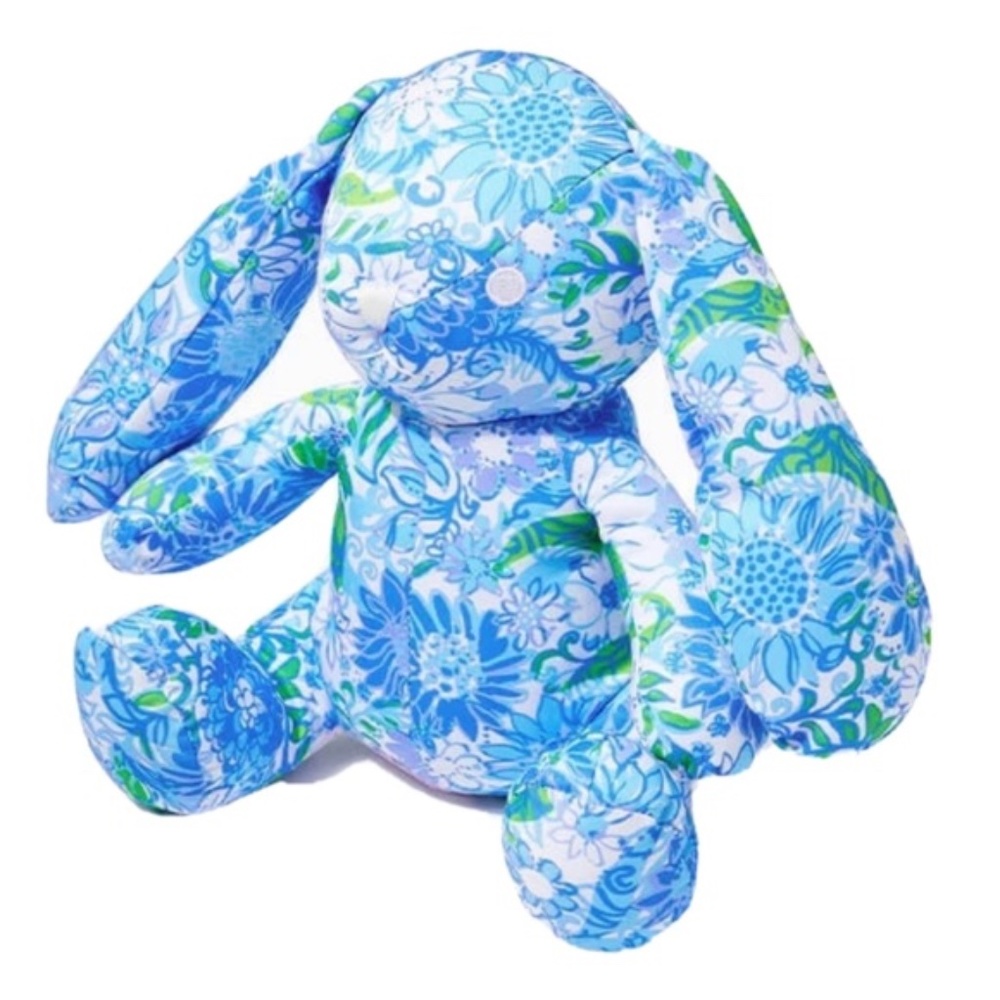 Limited Edition Lilly Pulitzer Plush Bunny "Frenchie Blue Suns Out" - NEW
